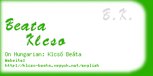 beata klcso business card